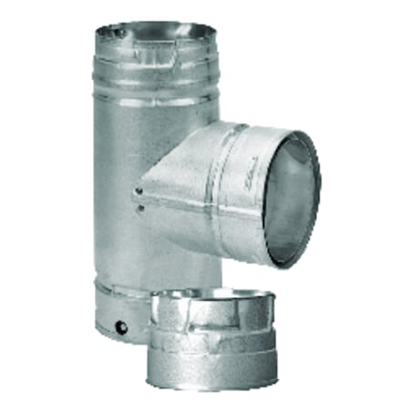 B & K DuraVent PelletVent 3 in. X 3 in. X 3 in. Galvanized Steel Tee with Clean-Out Cap 3PVL-TR